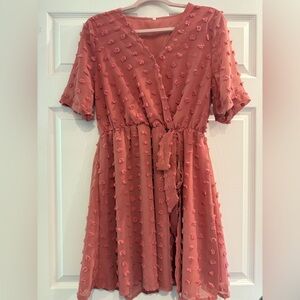 Elegant Pink Textured Dress